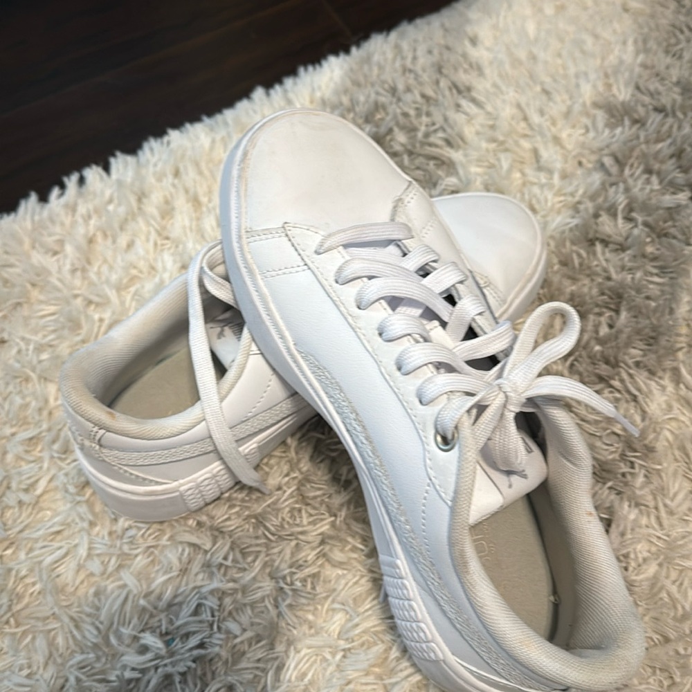 PUMA Women's Smash Platform 2 Sneaker, White White-Silver, 7.5